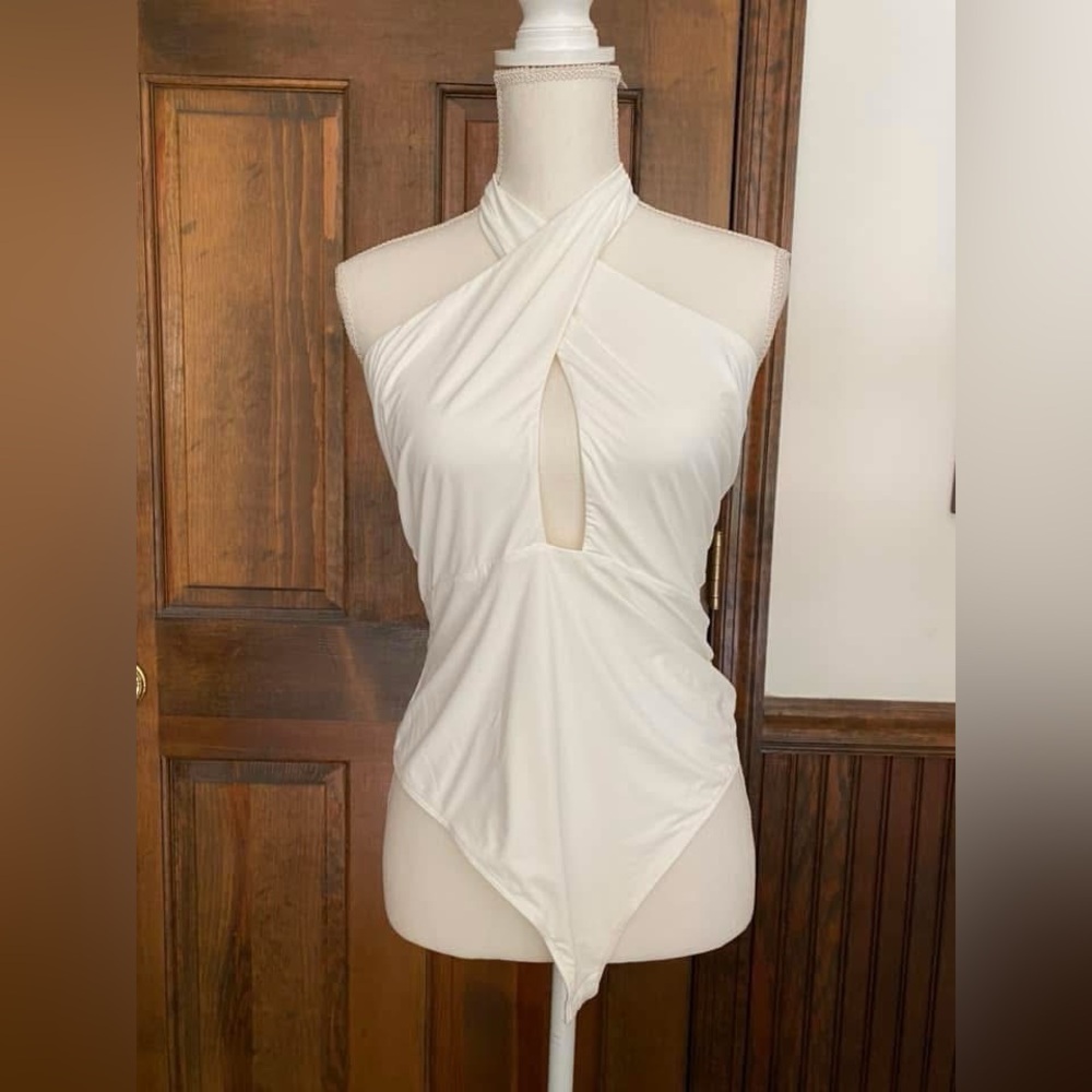 Lavish Cream Halter Bodysuit